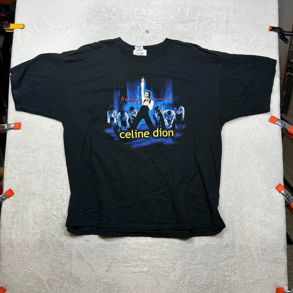 VTG Celine Dion A New Day Live in Las Vegas Concert T-Shirt Men's Black - 2XL